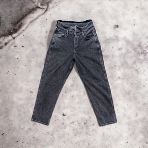 Hollister Ultra High Rise Mom Jean Black Gray Size 13R Paper Bag Vintage Stretch